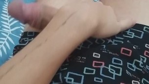 masturbation of a big cock in panties from a white guy