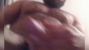 Hot Hairy Muscle Man Jacking Off Big Dick Undercarriage Angle POV