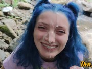 clarge selection of delicious warm sperm on the face of a cute teen girl with glasses who loves cock 11/16