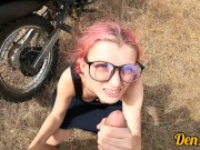 clarge selection of delicious warm sperm on the face of a cute teen girl with glasses who loves cock 3/16