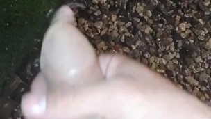 Pissing play with a nice cumshot
