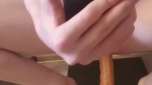 Twink playing with 10 inch dildo