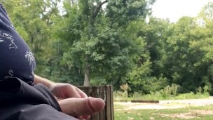 Hairy bearded ginger, playing with dick out in public!
