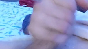 Cute twink cums on belly 