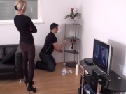 princes sparis humiliate slave richie for clean her flat 1/16