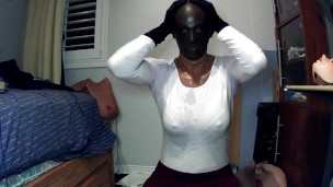 Night of Masks Part Patricia! Female Mask girl Playmate unmasks into a new rubber female mask girl!