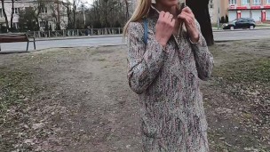 IN PUBLIC UNLOCKED THE COAT, AND UNDER IT NAKED PUSSY AND TITS