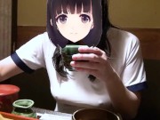 I was eating at a pub in my gym clothes with my big tits showing💓 12/16