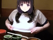 I was eating at a pub in my gym clothes with my big tits showing💓 14/16