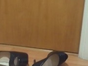 Caught mom fucking so I put on her panties and squirted on them while Iistening 12/16