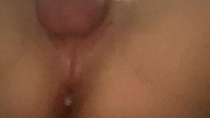 Teen self fuck and creampies him self