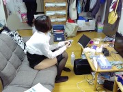 【人妻♡個人撮影】バレちゃった!?寝かしつけ後のオナニー中に突然帰宅！そのままお疲れち〇ぽをフェラして生中出し♡ 11/16