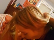 college slut gives blowjob after halloween party
