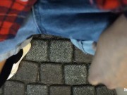 夜中にデニムショートパンツでおもらし 15/16