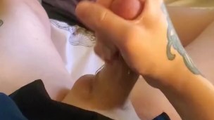 Cumming on step-bros underwear