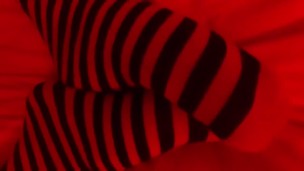 Stripped sock removal - Bare Feet in Red Light