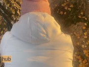 Секс в лесу на берегу озера с замужней милфой, чуть не кончил в неё 8/16