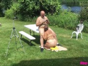 Missy Sucking Georges Dick Outdoors - A View From Behind 1/16