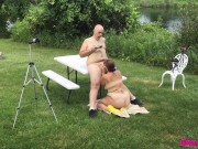 Missy Sucking Georges Dick Outdoors - A View From Behind 5/16