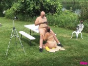 Missy Sucking Georges Dick Outdoors - A View From Behind 8/16