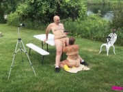 Missy Sucking Georges Dick Outdoors - A View From Behind 9/16