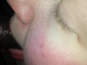 White slut gags on black cock! 16/16