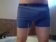 Pissing through cum filled boxers 9/16