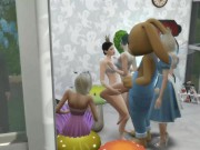 Princess Gone Wild #2 - Lesbian Orgy Party - Alice in Wonderland Tea Party - SIMS 4 Roleplay 7/16