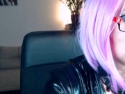 Sincere orgasm of a mature russian webcam whore AimeeParadise in a burgundy wig )) 16/16
