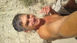 Hapa Lee takes a leak at the beach