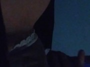 Smoking  and touching  my fat pussy, through my matching panties, while I watch porn 10/16