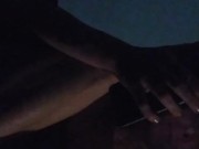 Smoking  and touching  my fat pussy, through my matching panties, while I watch porn 2/16