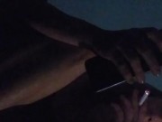 Smoking  and touching  my fat pussy, through my matching panties, while I watch porn 3/16