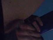 Smoking  and touching  my fat pussy, through my matching panties, while I watch porn 9/16