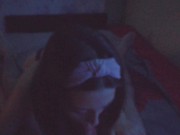 She gives a blowjob for the first time on camera 3/16