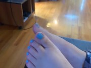 Pretty Blue Toes + Cumshot 1/16