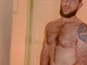 VERY HAIRY GUY STROKES HIS THICK COCK AND CUMS WHILE THINKING OF YOU 11/16