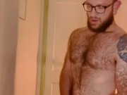 VERY HAIRY GUY STROKES HIS THICK COCK AND CUMS WHILE THINKING OF YOU 6/16