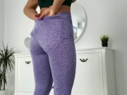 Amazing Ass Fitness Model in sexy Leggings workout and play pussy /Candyluxxx 5/16