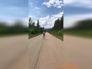 Naked Milf Running On The Road