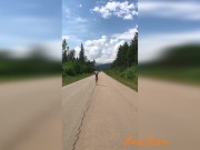 Naked Milf Running On The Road 9/16