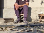 Weekend. Bask in the sun, autumn morning 1/16