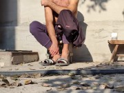 Weekend. Bask in the sun, autumn morning 5/16