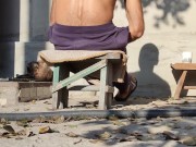 Weekend. Bask in the sun, autumn morning 9/16