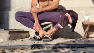 Weekend. Bask in the sun, autumn morning