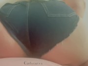 In very short shorts! Bouncing and humping on my blanket!  11/16