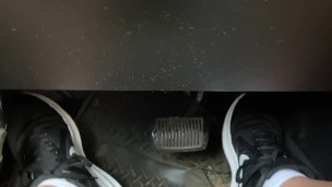 Pedal Pumping in Black Nike Sneakers Kia Sorento