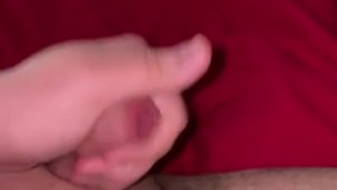Wanking my hard cock with A lovely surprise at the end