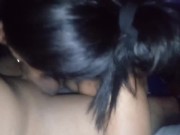 first time Sloppy Blowjob sucking my huge cock this skinny girl deepthroats 7/16