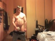 Fucking Fleshlights frontal view and cumming 8/16